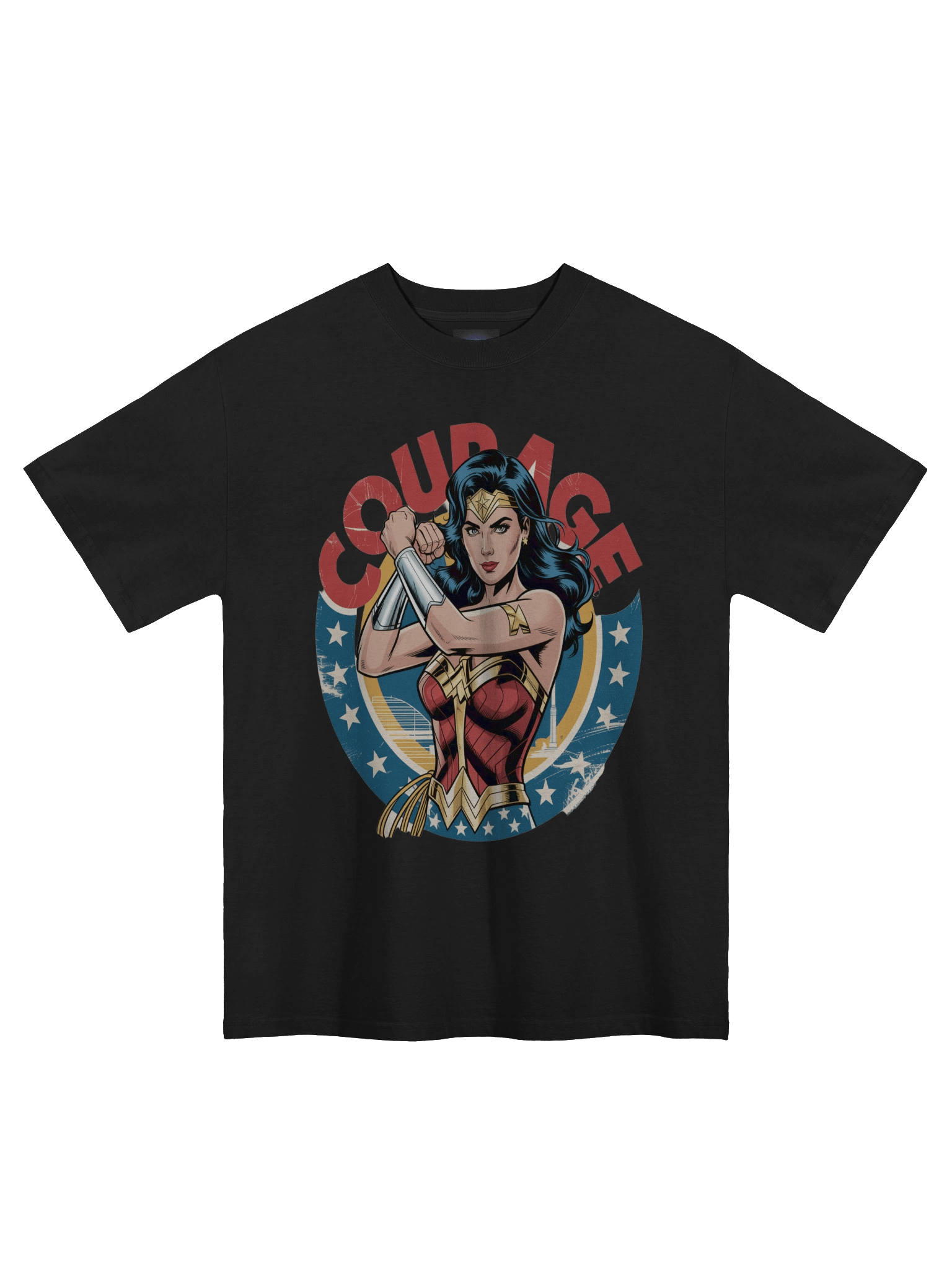 Wonder Woman Courage Eclipse Oversized Faded T-Shirt product image (3)