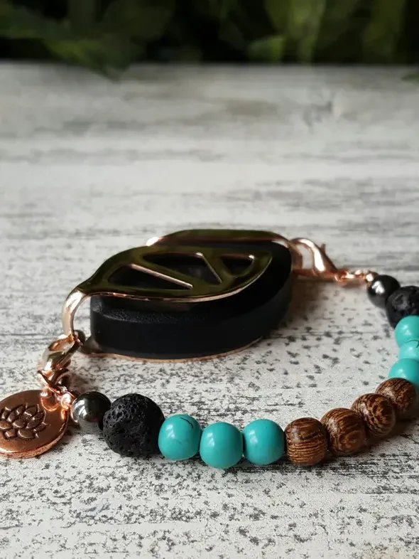 Clarity Aromatherapy Bracelet | Howlite & Wood | Handmade Accessory for Bellabeat Leaf Urban & Ivy product image (1)