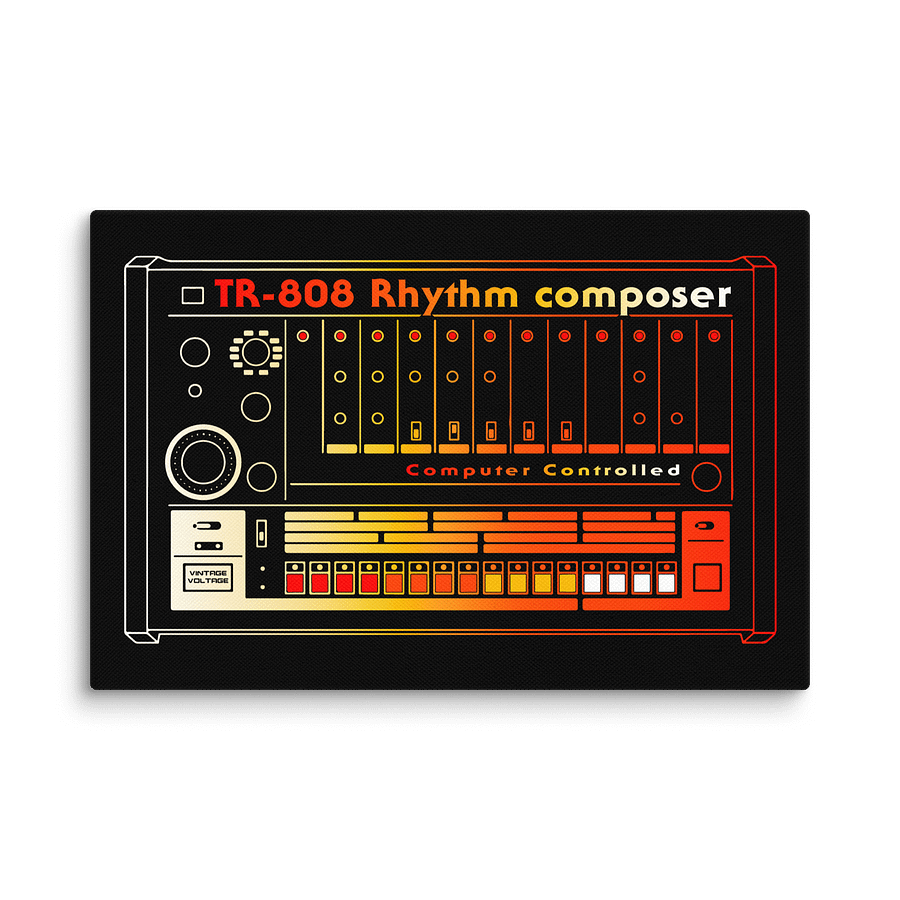 808 Canvas Wall Art - Roland TR-808 Rhythm Composer (Vintage Drum Machine) product image (13)