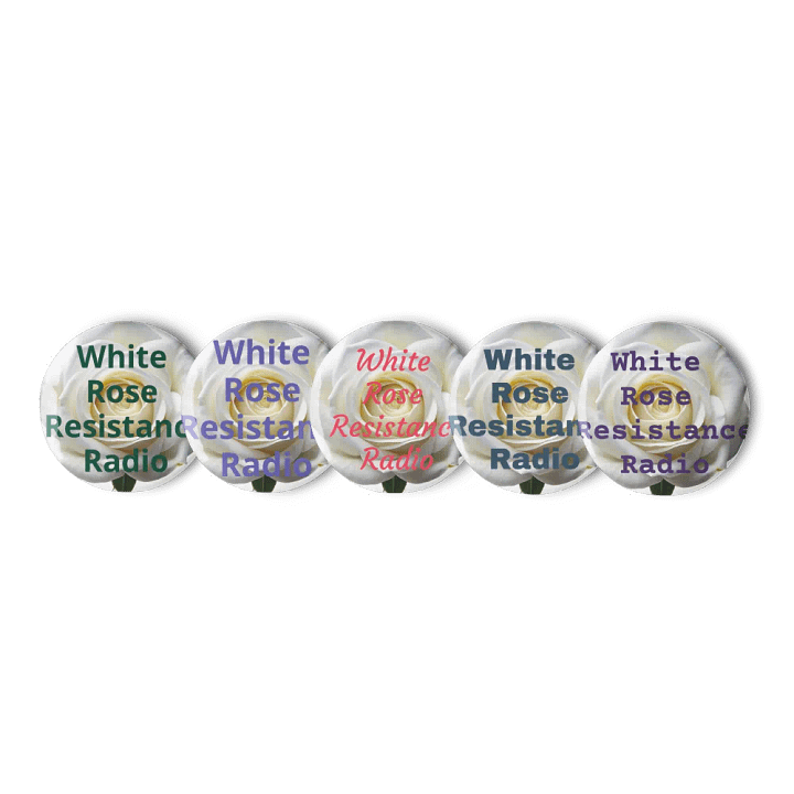 White Rose Resistance Radio Pins product image (1)