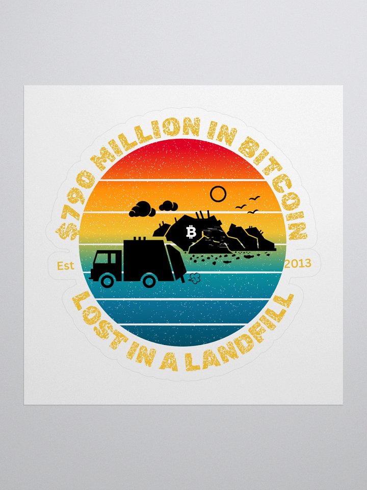 Bitcoin Landfill Sunset Stickers product image (1)