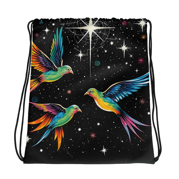 Starry Flight All-Over Drawstring Bag product image (1)