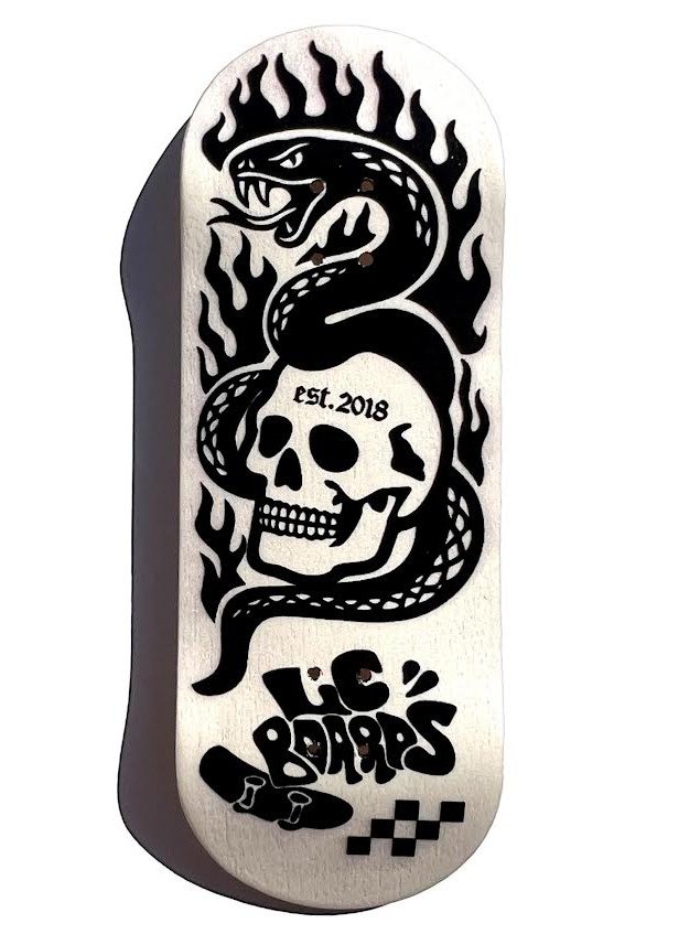 LC BOARDS FINGERBOARDS 98X34 SKULL DECK WITH GRIPTAPE product image (1)