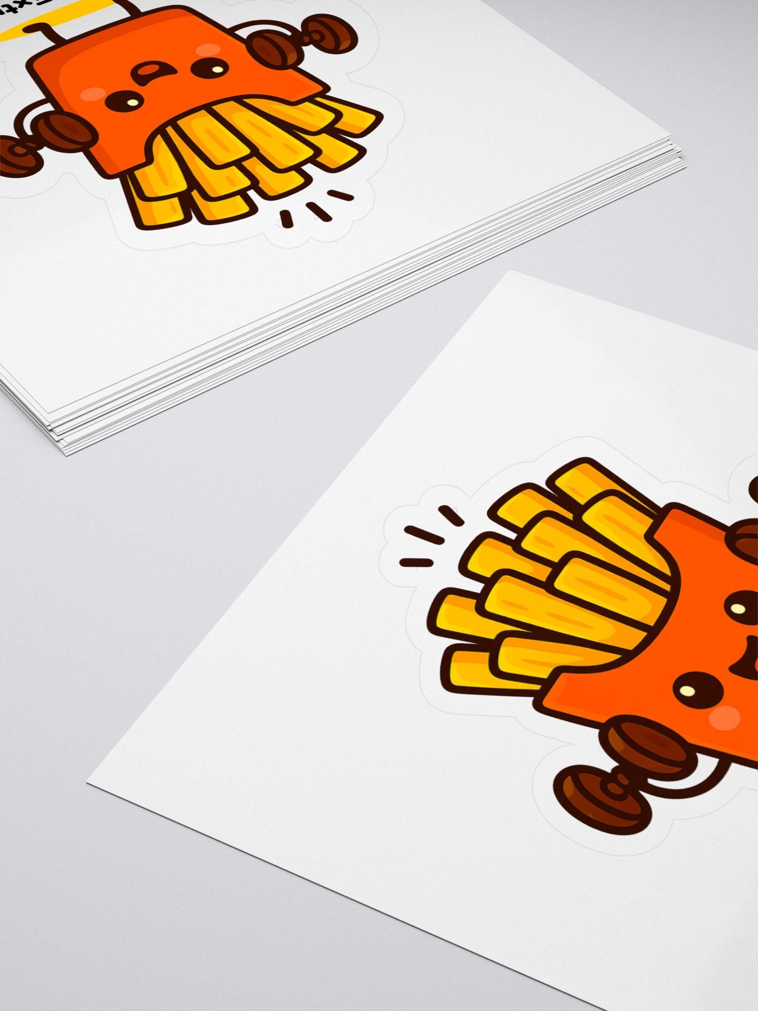 "Exercise Or Extra Fries" Cute Funny French Fries Sticker product image (4)
