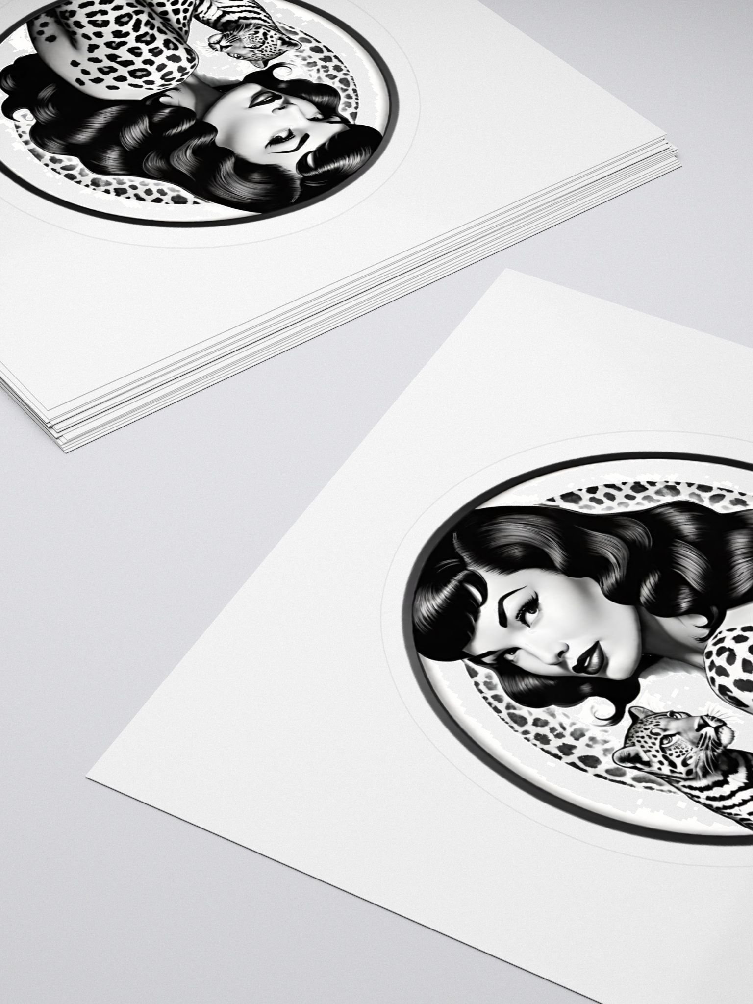Bettie Page Leopard Love Kiss Cut Stickers product image (4)