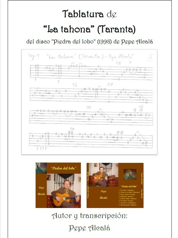 Tablatura de la Taranta "La tahona" de Pepe Alcalá (5 páginas) product image (1)