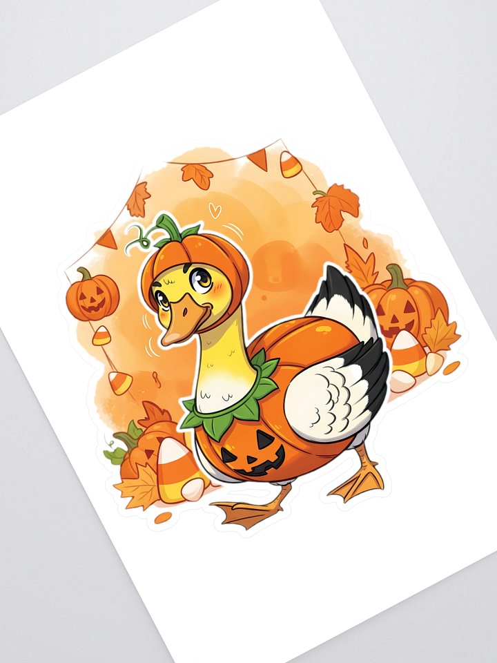 Funny Halloween Goose in Pumpkin Costume Sticker Sheet product image (1)