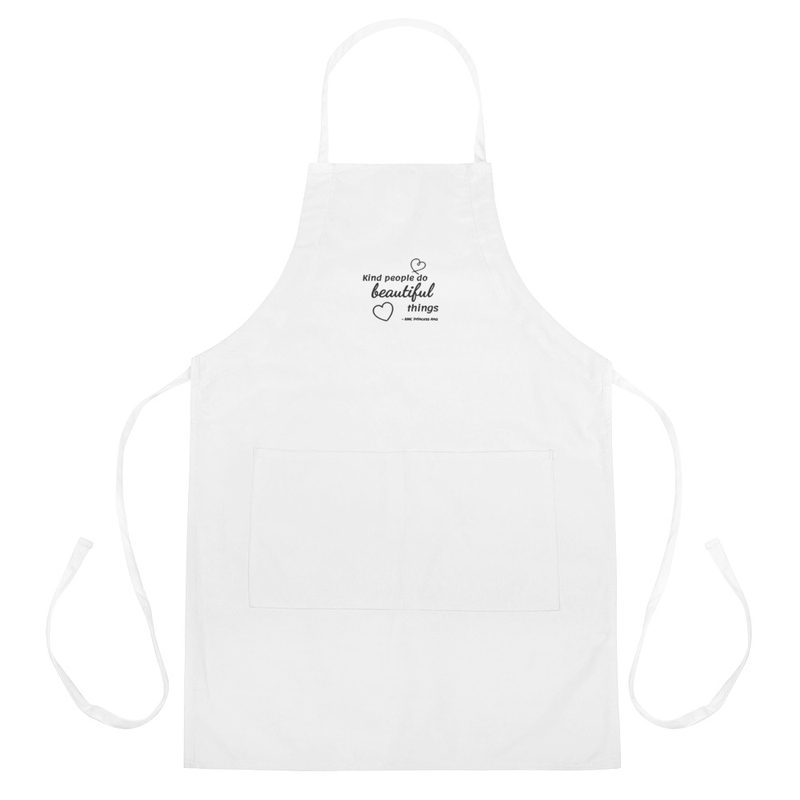 Kind people...APRON - White with black text product image (1)