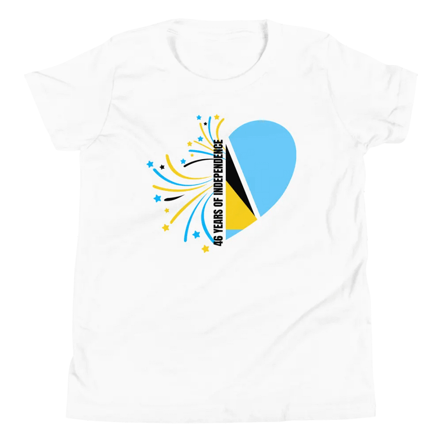 St. Lucia Heart Flag Celebration Youth T-Shirt product image (13)