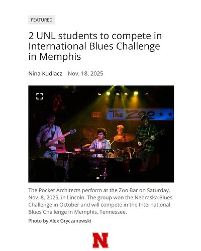 Huge thank you to @dailynebraskan for having us as a featured story!! 

Big show announcements Thursday

Don’t forget to come...