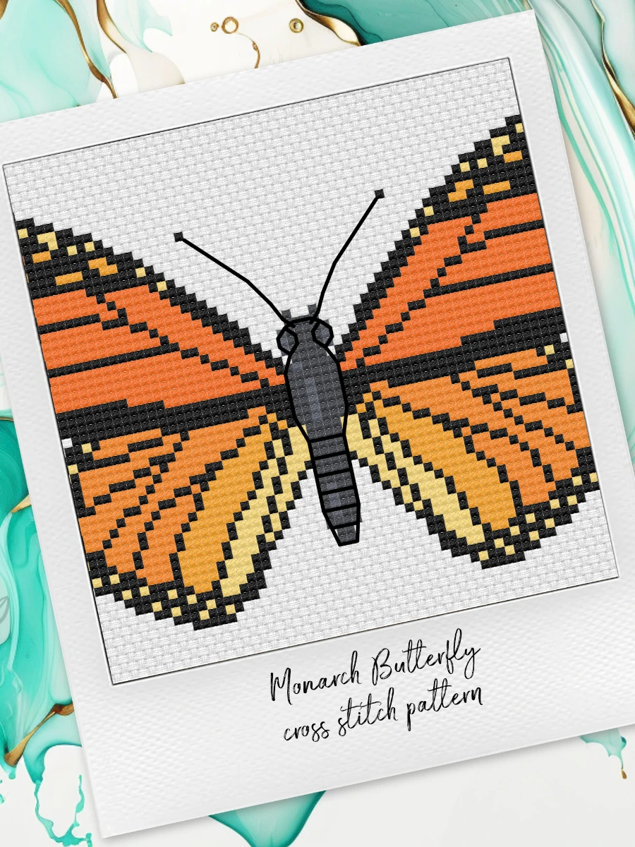 Monarch Butterfly (Easy): Insect Cross Stitch Pattern PDF product image (4)