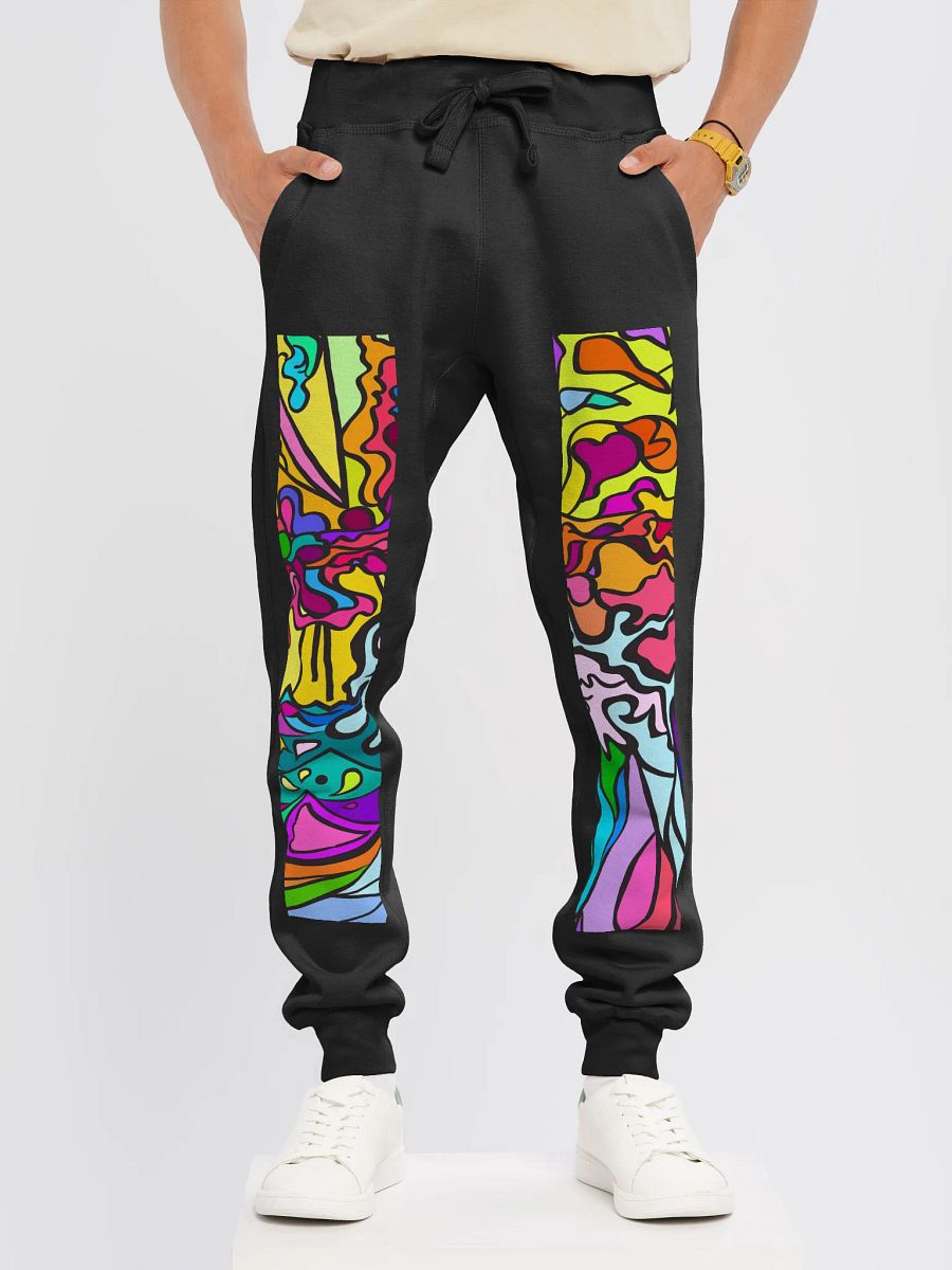 Vibrant Flowing Shapes Abstract Joggers - Wave at Sunset product image (11)