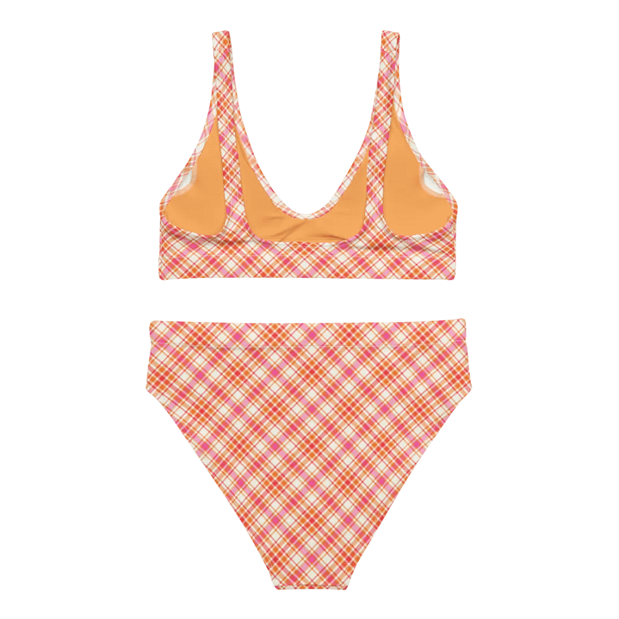 Orange and Hot Pink Plaid Bikini product image (4)