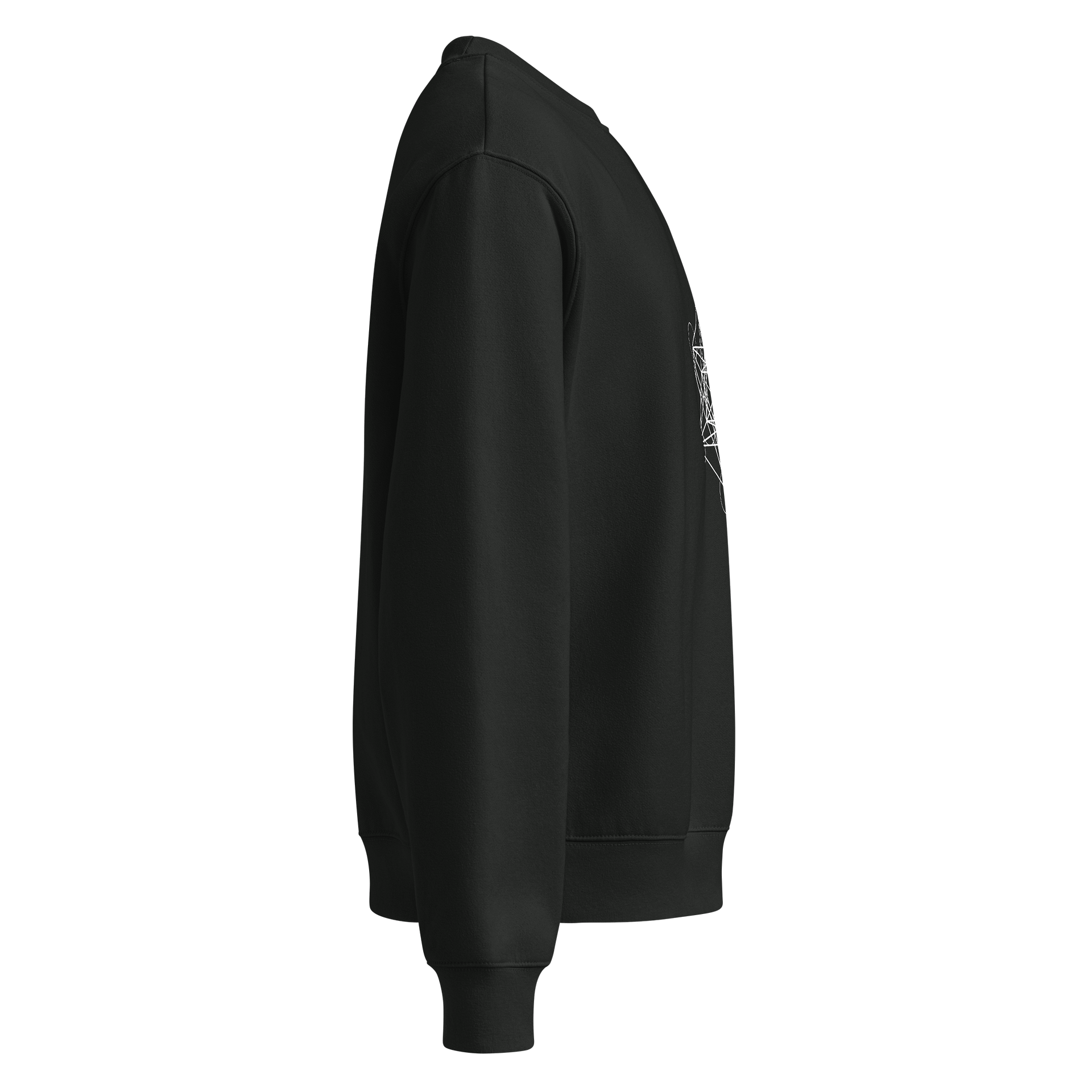Black Sweater – White Metatron’s Cube (Front & Back Design) product image (4)