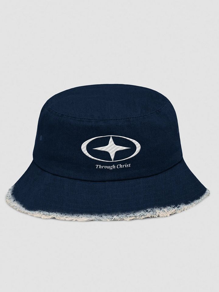 Through Christ Denim Bucket Hat Stitched Logo product image (1)