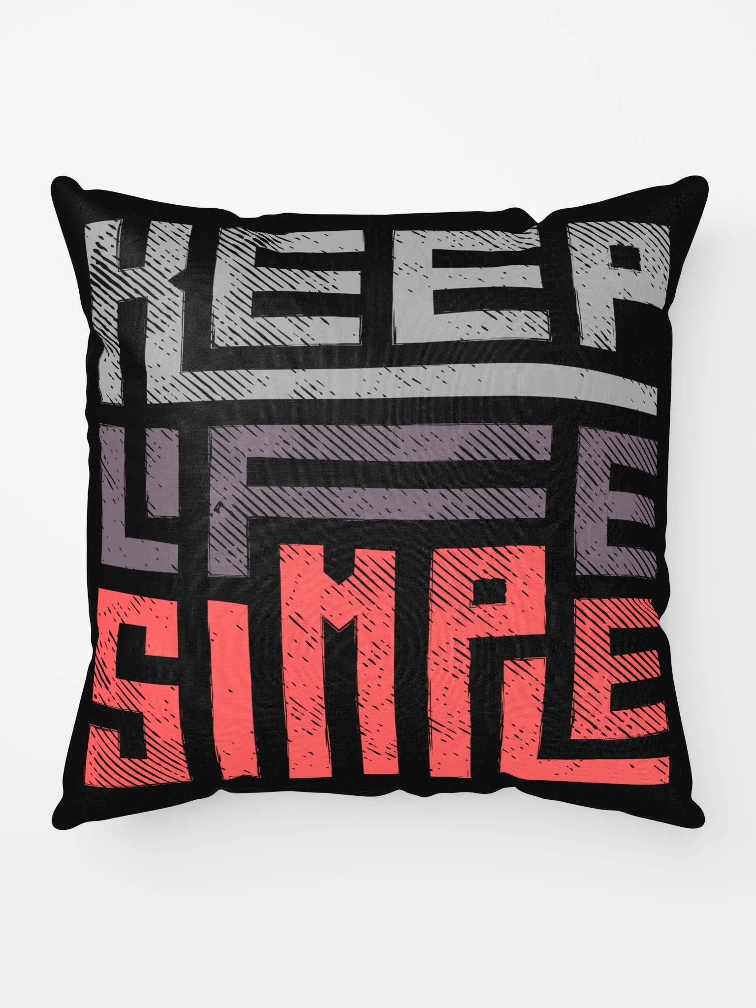 'Keep Life Simple' Black Pillow product image (1)