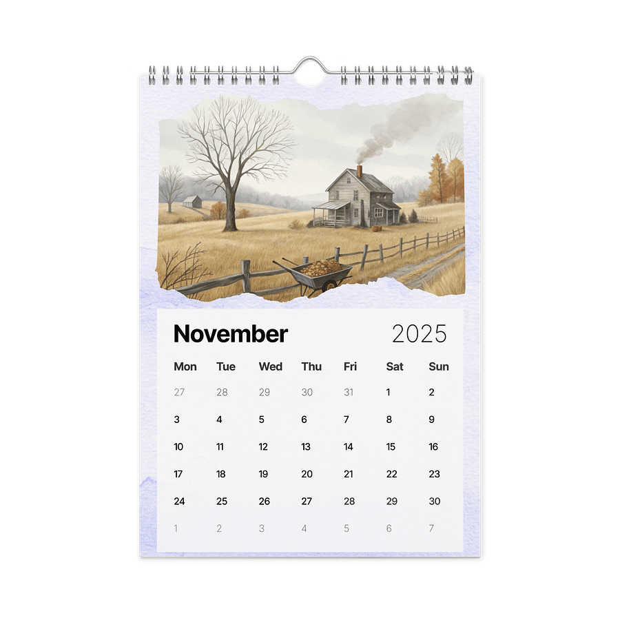 WATERCOLOR SEASONAL SCENES WALL CALENDAR 2026 product image (11)