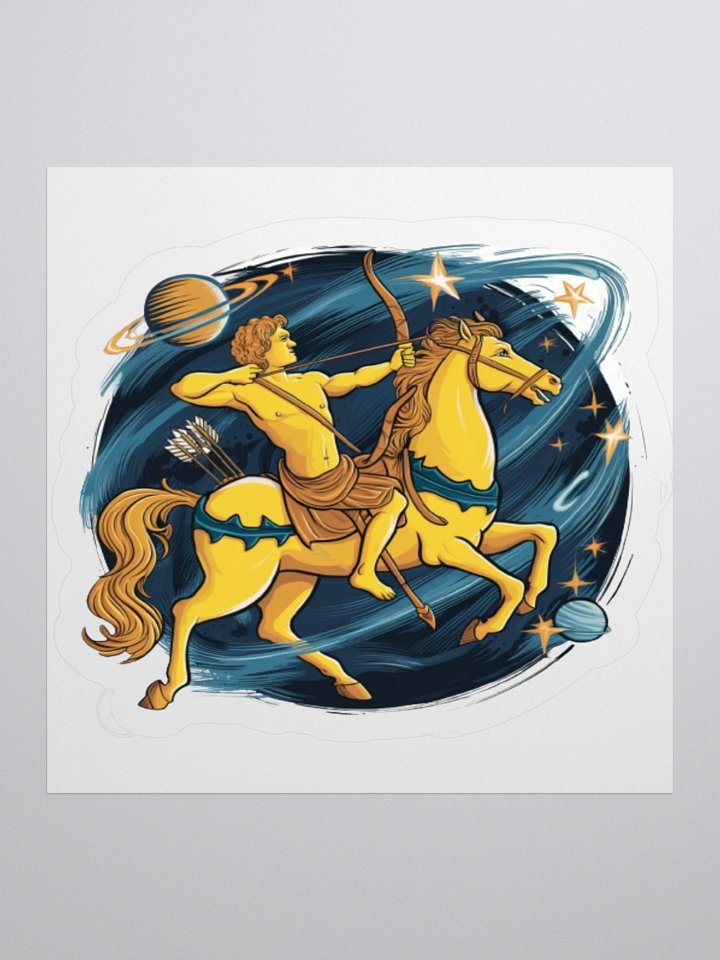 Exclusive Sagittarius Zodiac Sticker: Centaur Archer in Cosmic Twilight - Perfect for Astrology Fans and Unique Gifts! product image (1)