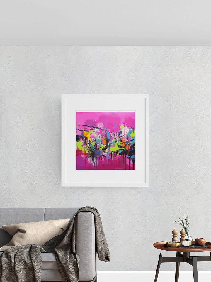 Vibrant Pink Abstract Art Print, Bold Drip Graffiti Painting, Modern Urban Art Poster, Eclectic Splash Color Home Decor, Artistic Wall Art product image (1)