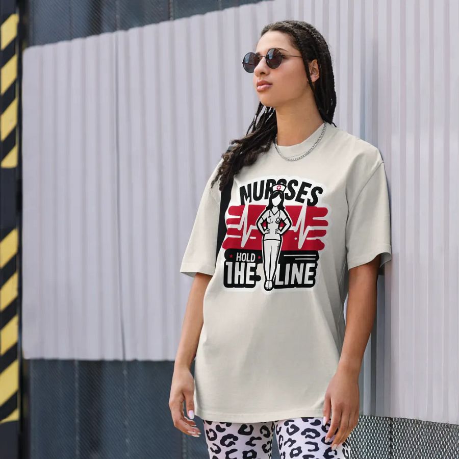 Hold the Line Nurse Oversized Tee product image (36)