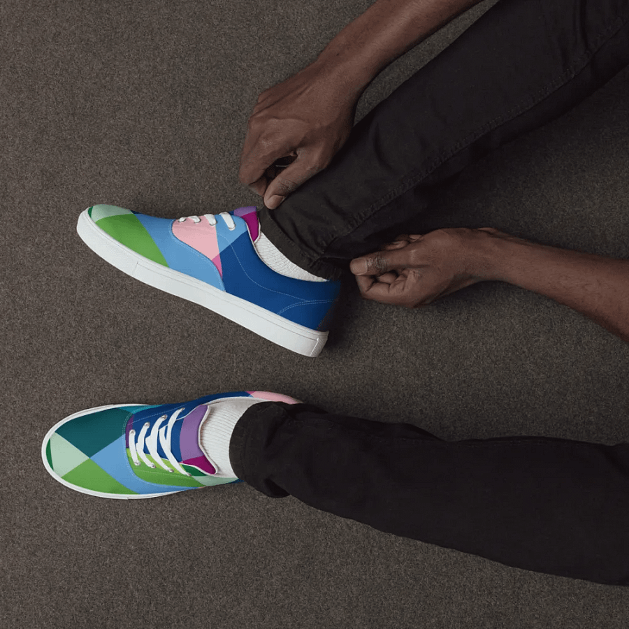 Kaleidoscope Harmony Men's Lace-Up Canvas Shoes product image (6)