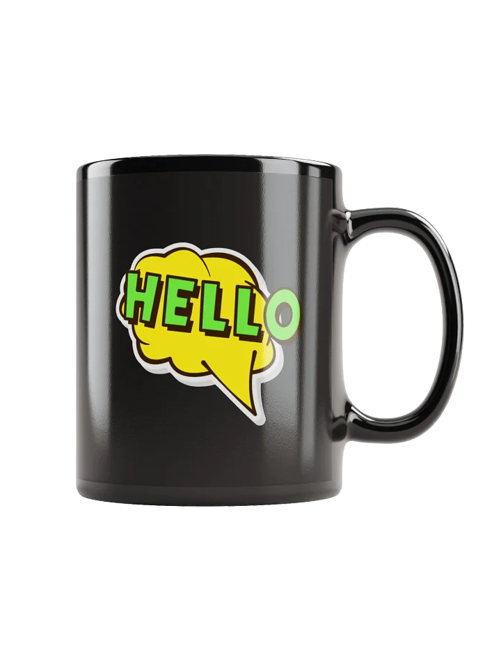 Hello Comic Speech Bubble Black Coffee Mug product image (1)