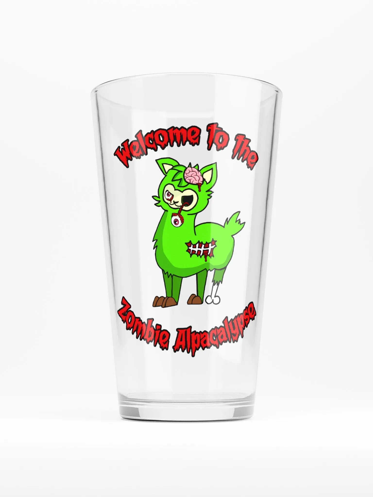 Welcome to the Zombie Alpacalypse Pint Glass product image (1)