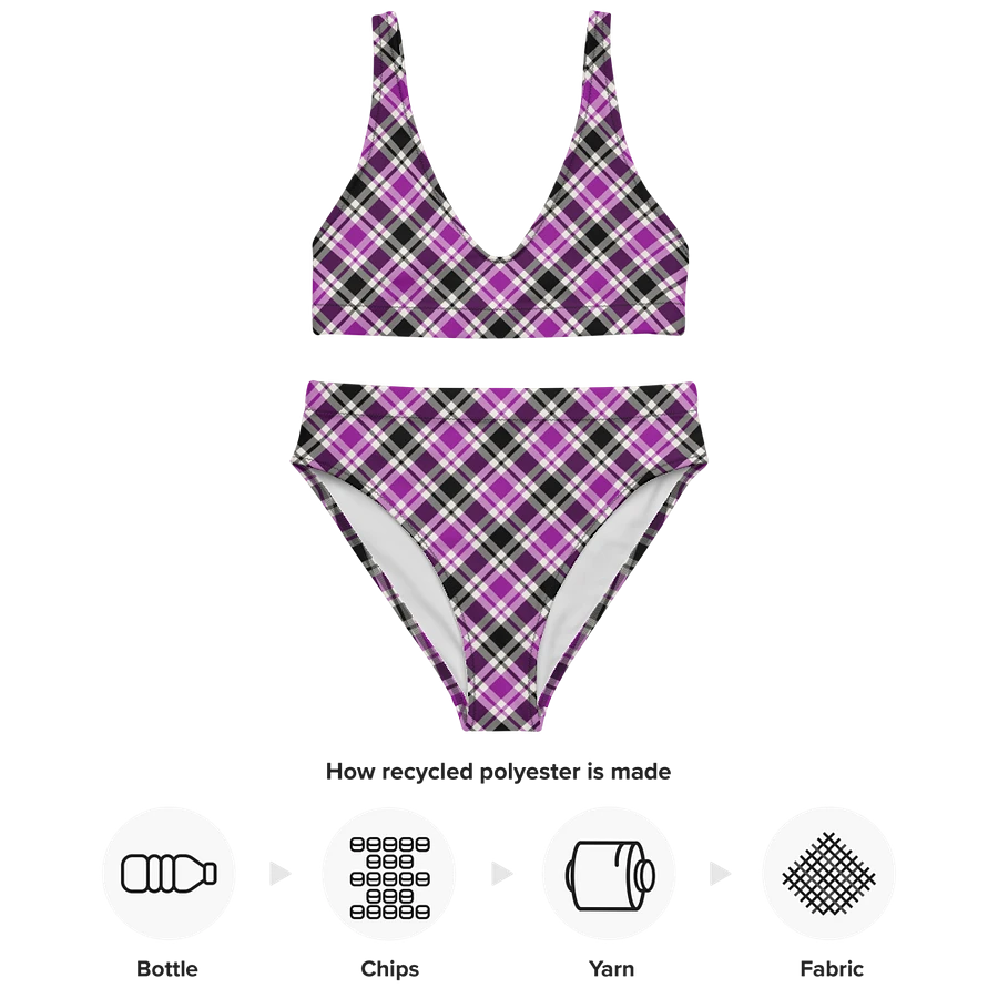 Purple, Black and White Plaid Bikini product image (10)