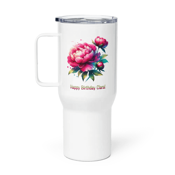 Happy Birthday Clara Travel Mug With A Handle product image (1)