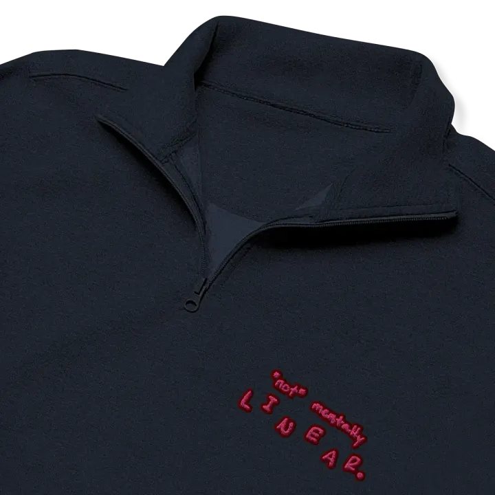 *not* mentally linear. (rose design) embroidered quarter zip product image (11)