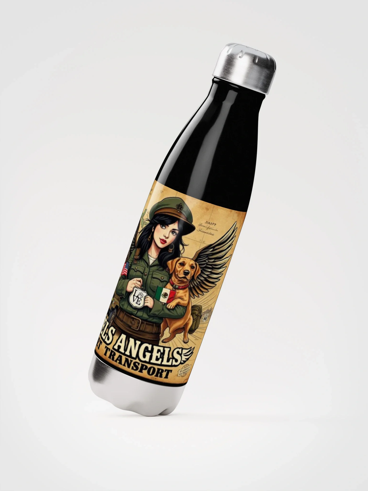 Mel’s Angels Pet Transport Stainless Steel Water Bottle – 17oz Insulated Travel Flask product image (2)