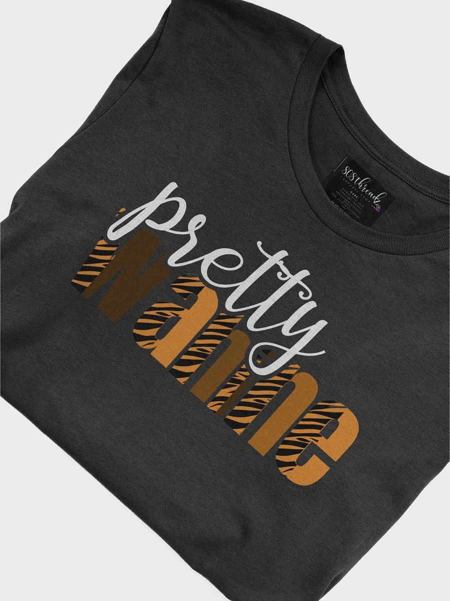 Pretty Wahine T-Shirt; White with Black & Orange Tiger Pattern product image (1)