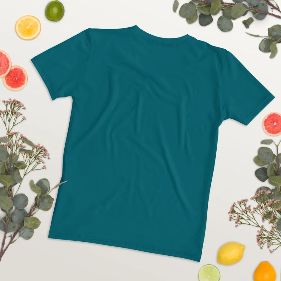 Plain Teal Blue True Summer Women's Crewneck Polyester Heavyweight Premium T-Shirt by Treasure Pie product image (12)