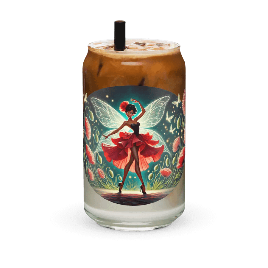 Poppy Fairy Fantasy Glass with Optional Lid and Straw product image (36)