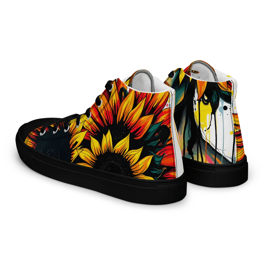 Van Gogh's sunflower gaze, Men's premium canvas High Tops product image (5)