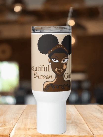 Beautiful Brown Girl Cookies & Cream (Vitiligo) Travel Mug product image (1)
