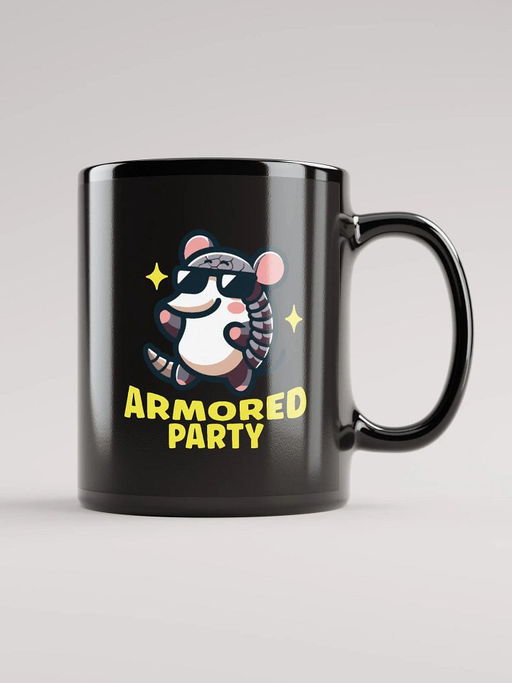 Armadillo Armored Party | Black Mug product image (1)