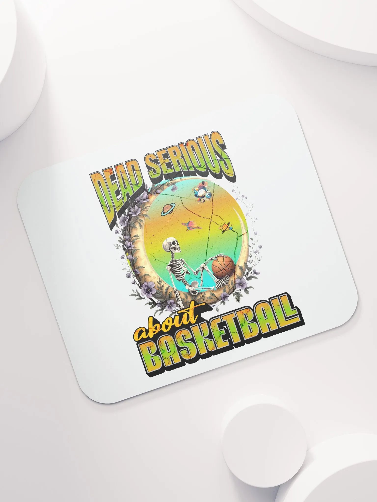 Dead Serious About Basketball Skeleton Cosmic Mouse Pad product image (5)