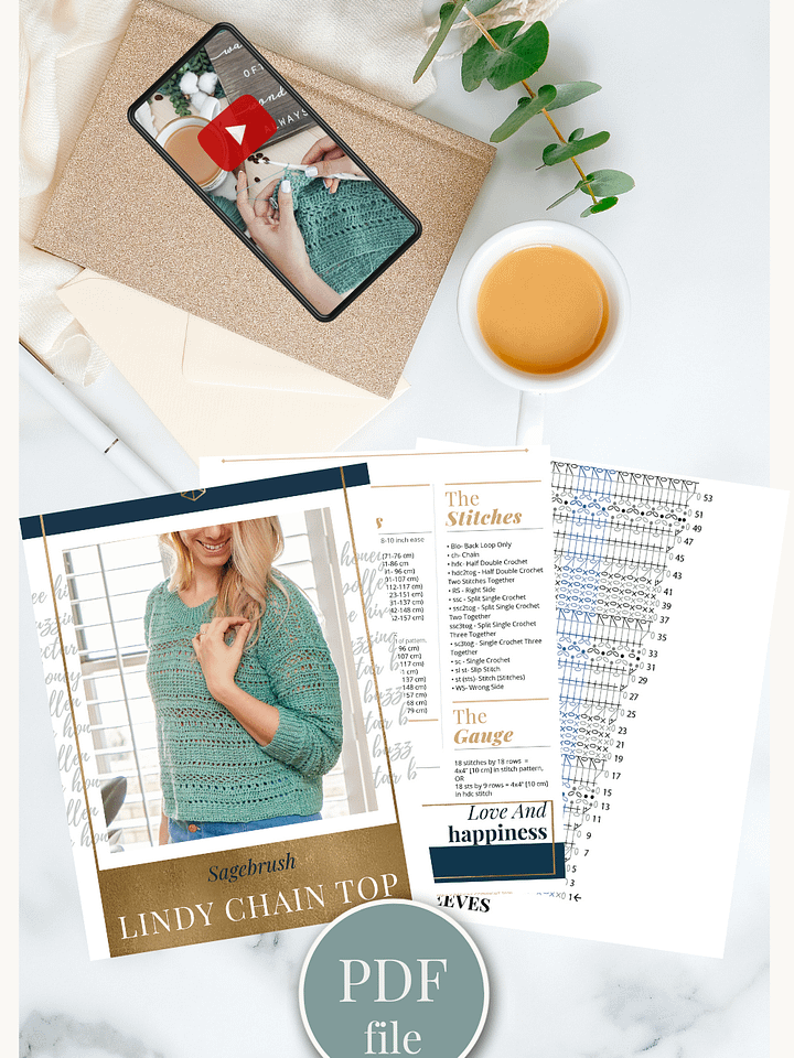 Sagebrush Lindy Chain Top Crochet Pattern (9 Sizes) product image (2)