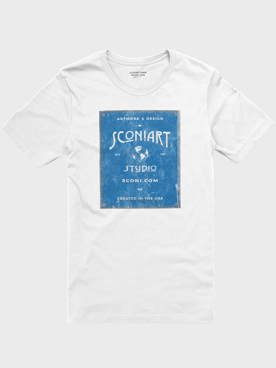 sconiArt logo design 06c white. - unisex T-Shirt. product image (1)