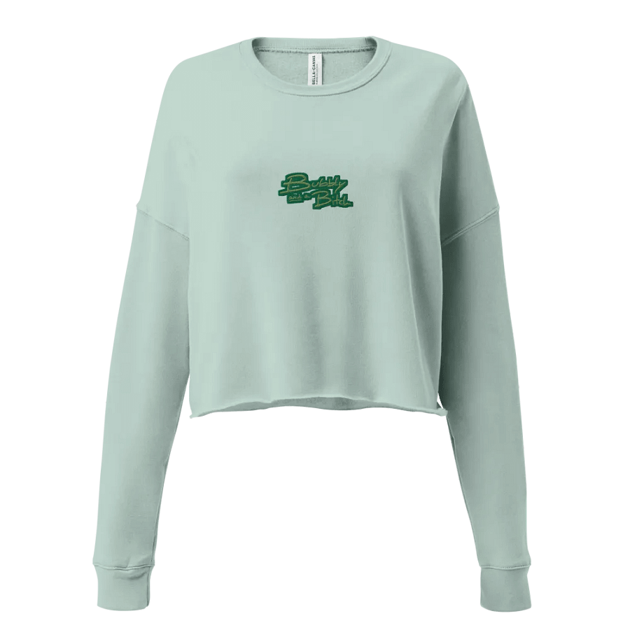 Bubbly and a B*tch (moss bubble design) embroidered fleece crop crew product image (1)