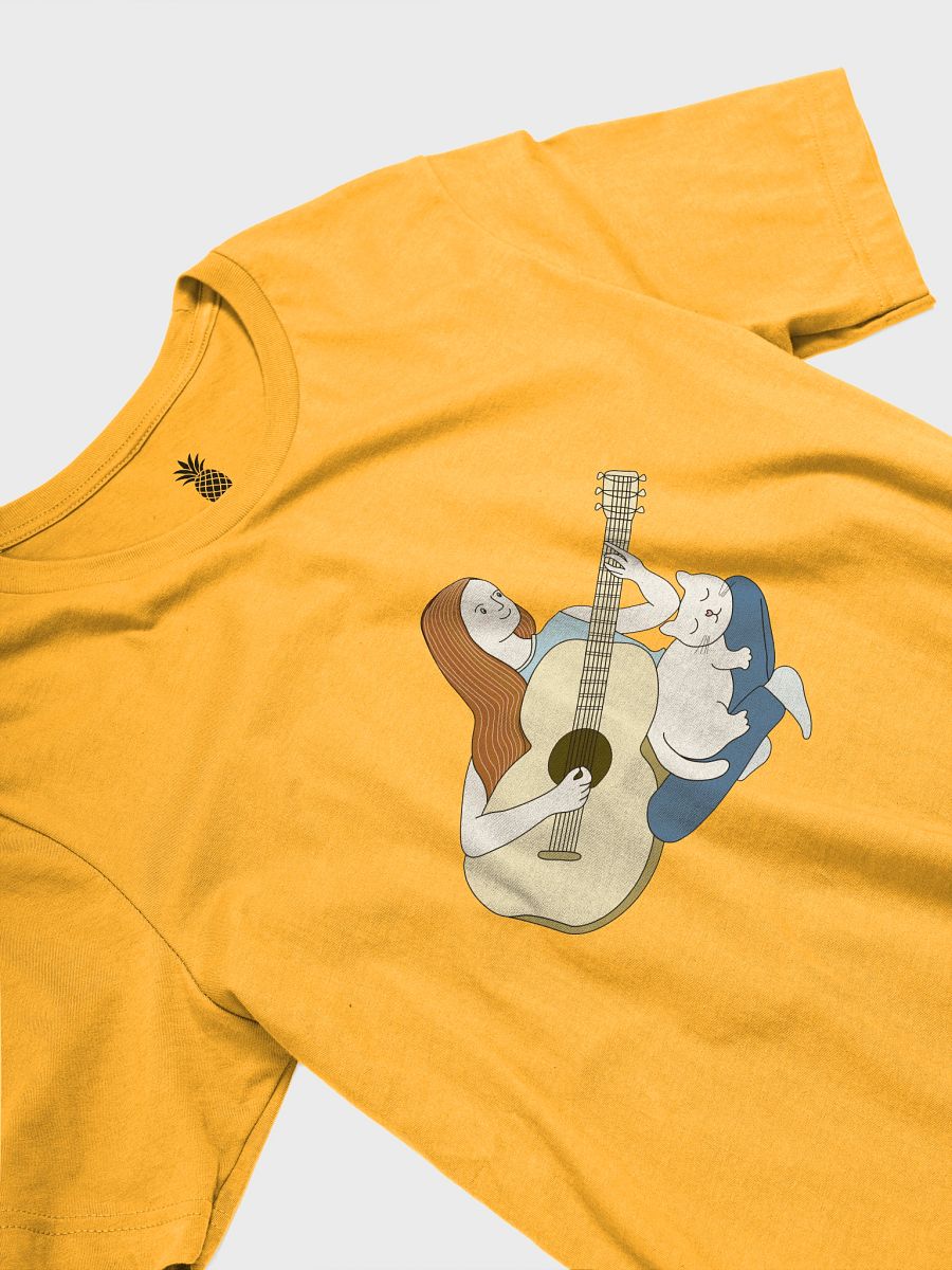 Woman Playing Acoustic Guitar and Her Cat Unisex T-Shirt product image (32)