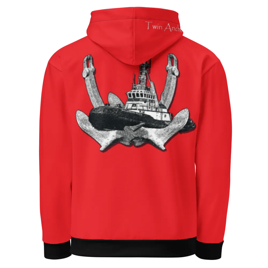 Red Twin Anchor Marco tug Hoodie product image (1)
