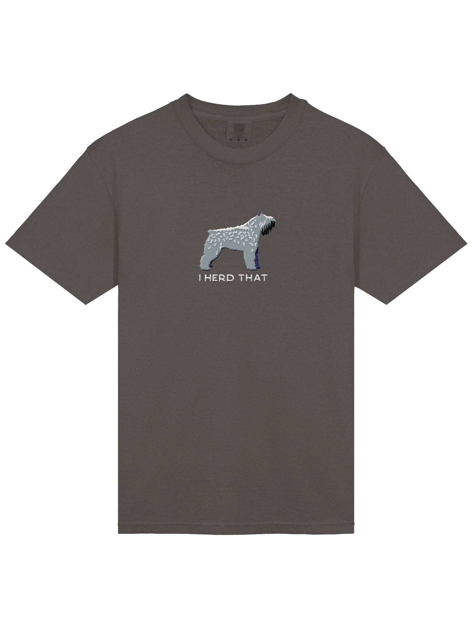 I Herd That T-Shirt(Embroidered) of a Bouvier des Flandres(Gray, Cropped Ears) product image (15)