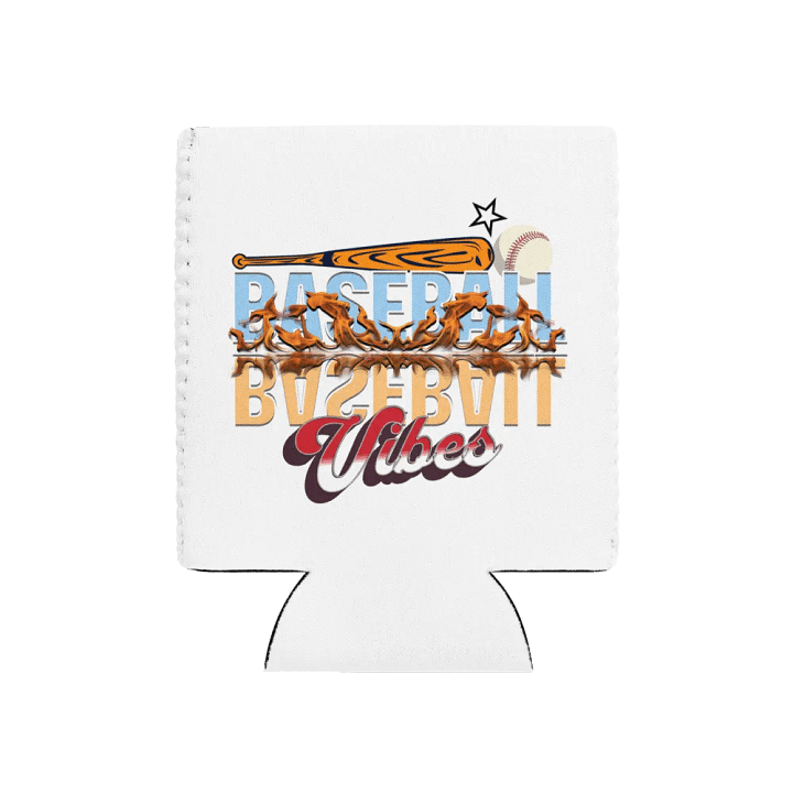Baseball Flaming Vibes Coozie Can Cooler product image (1)