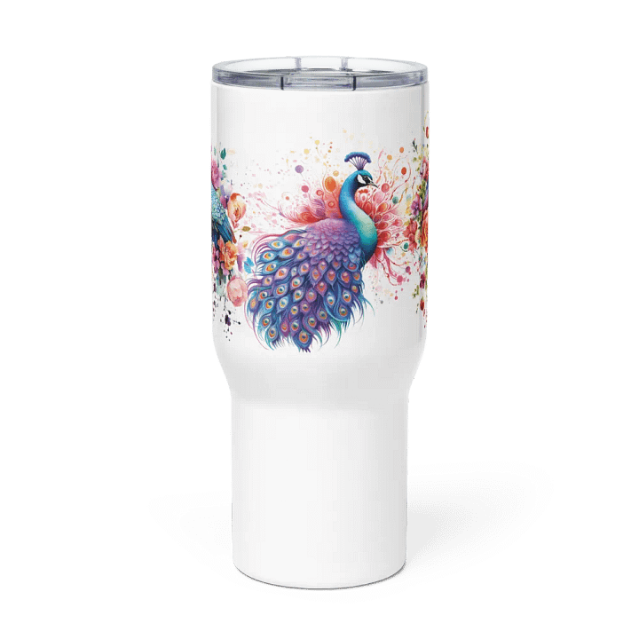 Vibrant Peacock Paradise Travel Mug product image (2)