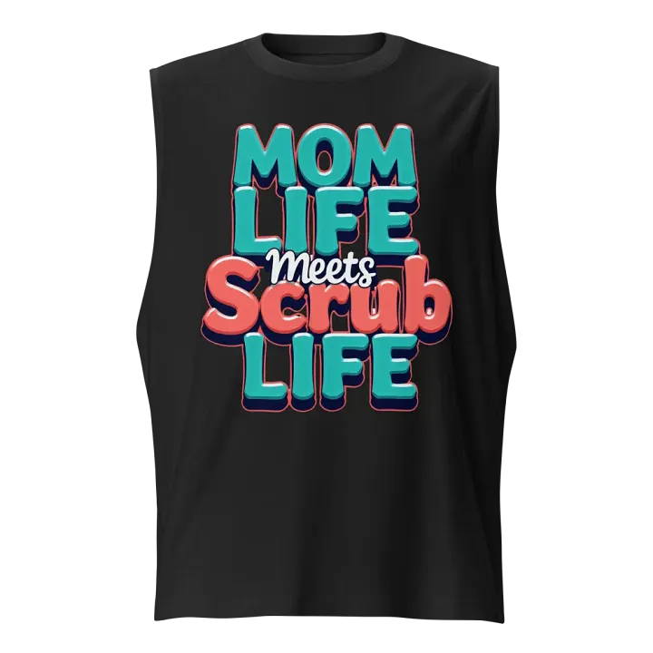 Mom Life Meets Scrub Life Muscle Tank product image (1)