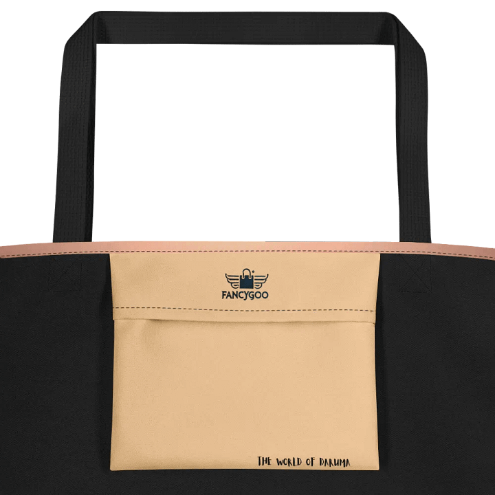 Silver Smile Daruma Tote: Creamy Bliss with a Cheeky Twist! product image (2)