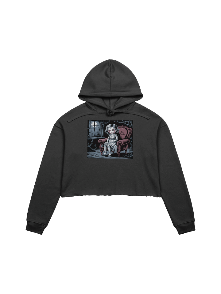 Midnight Veil Designs Women's Lost Souls Crop Hoodie - Black Gothic Fleece, Sizes S-2XL product image (1)