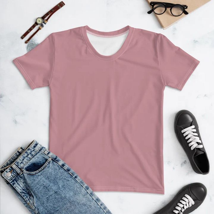 Plain Dusty Pink Soft Summer Women's Crewneck Polyester Heavyweight Premium T-Shirt by Treasure Pie product image (1)